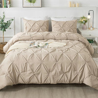 Andency Khaki Pinch Pleat Full Comforter Set