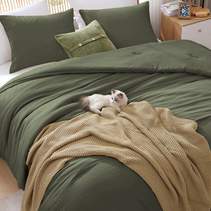 Olive Dream Queen Comforter Set - 3 Pieces, Soft & All-Season