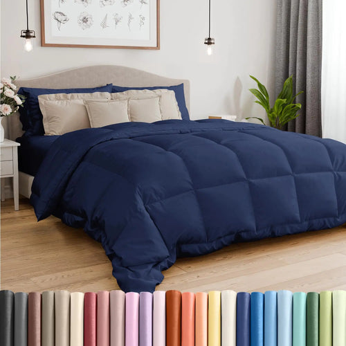 Navy Twin Deluxe Down-Alt Comforter