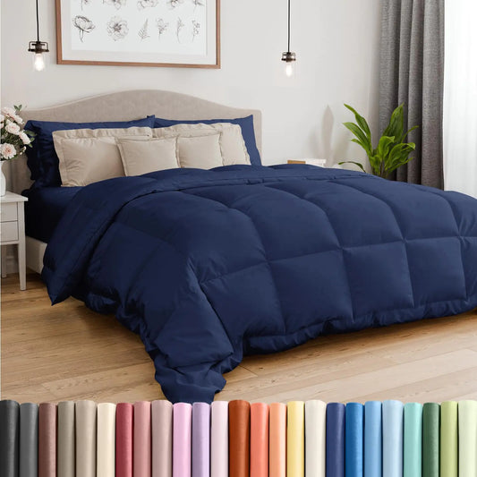 Navy Twin Deluxe Down-Alt Comforter