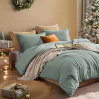 SAGE SUEDE King Comforter Set - Dual-Textured 3-Piece