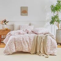 Vintage Pink Floral King Comforter Set with Pillowcases